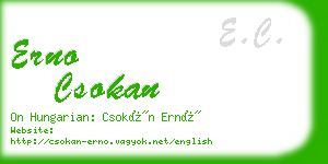 erno csokan business card